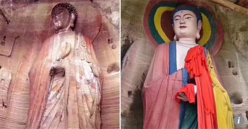 Tượng Phật ở Trung Quốc bị tu sửa như trong phim hoạt hình